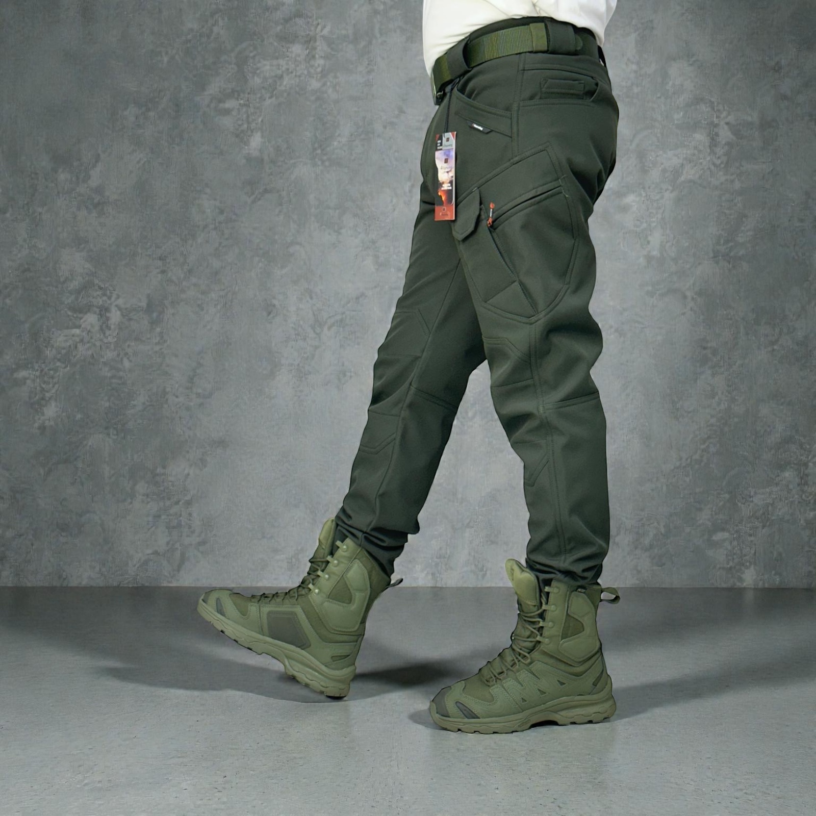 Taktik outdoor softhell içi polarlı kumaş su ve rüzgar geçirmez pantolon - Görsel 2