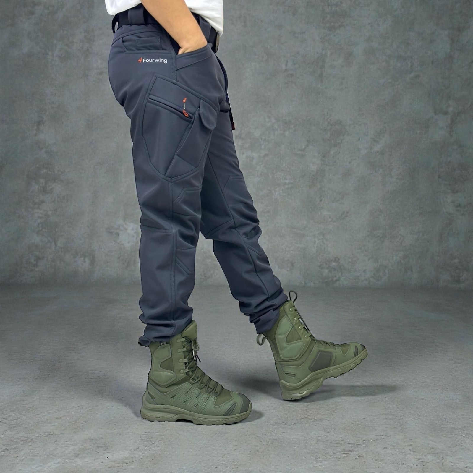 Taktik outdoor softhell içi polarlı kumaş su ve rüzgar geçirmez pantolon