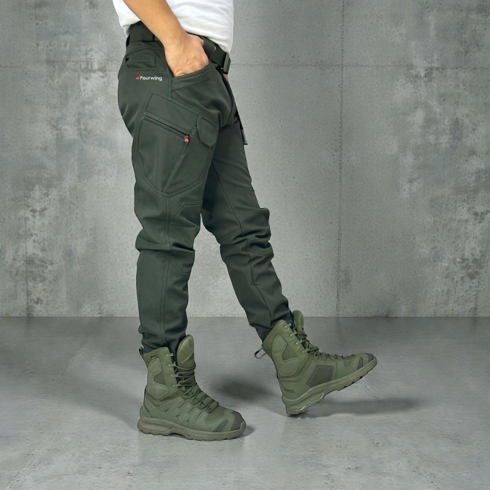 Taktik outdoor softhell içi polarlı kumaş su ve rüzgar geçirmez pantolon