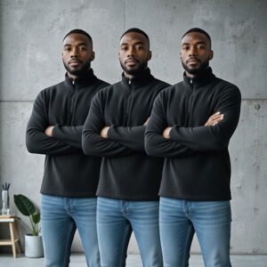 3'Lü Kampanya Polar Sweatshirt dik yaka kol biyeli