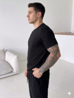 Modal %100 Yumuşak Dokulu Sıfır Yaka T-shirt - Görsel 5