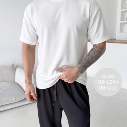 Modal %100 Yumuşak Dokulu Sıfır Yaka T-shirt