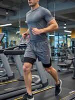 Şort içi Tayt 2 In 1 telefon cep+havluluk Gym Ve Fitness iç Astarlı - Görsel 4